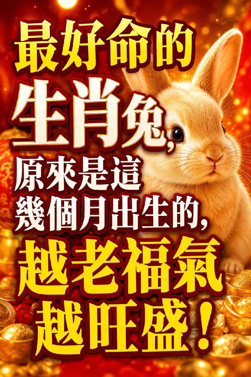 最好命的生肖兔，原來是這幾個月出生的，越老福氣越旺盛！